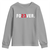 Classic Baseball Jersey Number 23 Youth Sweatshirt Fo23ever #23 Vintage Sports Fan - Wonder Print Shop