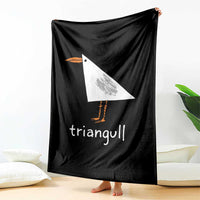 Triangull Funny Triangle Seagull Meme Throw Blanket Geometry Bird Pun Minimalist Coastal Graphic