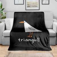 Triangull Funny Triangle Seagull Meme Throw Blanket Geometry Bird Pun Minimalist Coastal Graphic