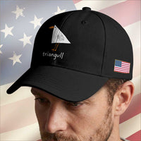 Triangull Funny Triangle Seagull Meme Baseball Cap Geometry Bird Pun Minimalist Coastal Graphic