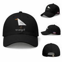 Triangull Funny Triangle Seagull Meme Baseball Cap Geometry Bird Pun Minimalist Coastal Graphic