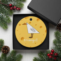 Triangull Funny Triangle Seagull Meme Ceramic Ornament Geometry Bird Pun Minimalist Coastal Graphic