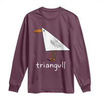 Triangull Funny Triangle Seagull Meme Long Sleeve Shirt Geometry Bird Pun Minimalist Coastal Graphic