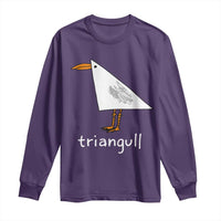 Triangull Funny Triangle Seagull Meme Long Sleeve Shirt Geometry Bird Pun Minimalist Coastal Graphic