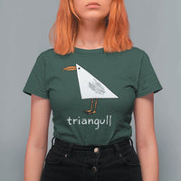 Triangull Funny Triangle Seagull Meme T Shirt For Women Geometry Bird Pun Minimalist Coastal Graphic