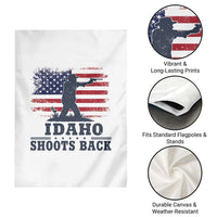 Idaho Shoots Back Distressed American Flag Garden Flag Cowboy Gunslinger Graphic