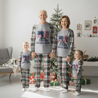 Idaho Shoots Back Distressed American Flag Plaid Pajama Set Cowboy Gunslinger Graphic