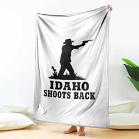 Idaho Shoots Back Minimalist Gunslinger Silhouette State Pride Graphic Throw Blanket