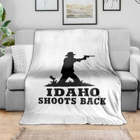 Idaho Shoots Back Minimalist Gunslinger Silhouette State Pride Graphic Throw Blanket