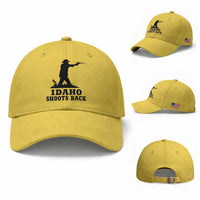 Idaho Shoots Back Minimalist Gunslinger Silhouette State Pride Graphic Baseball Cap