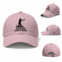 Idaho Shoots Back Minimalist Gunslinger Silhouette State Pride Graphic Baseball Cap
