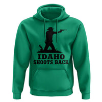 Idaho Shoots Back Minimalist Gunslinger Silhouette State Pride Graphic Hoodie