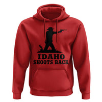 Idaho Shoots Back Minimalist Gunslinger Silhouette State Pride Graphic Hoodie