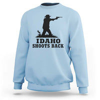 Idaho Shoots Back Minimalist Gunslinger Silhouette State Pride Graphic Sweatshirt