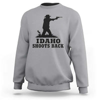 Idaho Shoots Back Minimalist Gunslinger Silhouette State Pride Graphic Sweatshirt