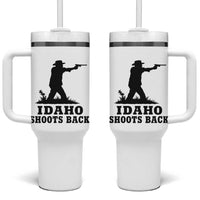 Idaho Shoots Back Minimalist Gunslinger Silhouette State Pride Graphic Tumbler With Handle