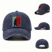 Idaho Shoots Back Vintage Pop Art Poster Style Graphic Washed Cotton Baseball Cap