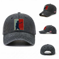 Idaho Shoots Back Vintage Pop Art Poster Style Graphic Washed Cotton Baseball Cap