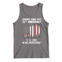 Remember Honor Unite 9 11 Memorial 25th Anniversary Tank Top We Will Never Forget Patriotic American Flag