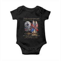 We Will Never Forget 9 11 Memorial 25th Anniversary Baby Onesie Patriotic American Flag Ribbon