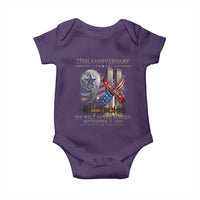 We Will Never Forget 9 11 Memorial 25th Anniversary Baby Onesie Patriotic American Flag Ribbon