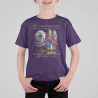 We Will Never Forget 9 11 Memorial 25th Anniversary T Shirt For Kid Patriotic American Flag Ribbon