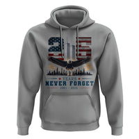 Patriotic Soaring Bald Eagle 9 11 Memorial 25th Anniversary Hoodie 25 Years 2021 2026 Never Forget