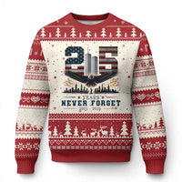 Patriotic Soaring Bald Eagle 9 11 Memorial 25th Anniversary Ugly Christmas Sweater 25 Years 2021 2026 Never Forget