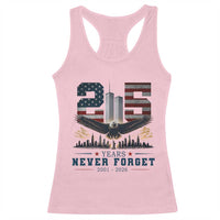 Patriotic Soaring Bald Eagle 9 11 Memorial 25th Anniversary Racerback Tank Top 25 Years 2021 2026 Never Forget