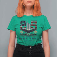 Patriotic Soaring Bald Eagle 9 11 Memorial 25th Anniversary T Shirt For Women 25 Years 2021 2026 Never Forget