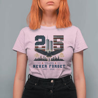 Patriotic Soaring Bald Eagle 9 11 Memorial 25th Anniversary T Shirt For Women 25 Years 2021 2026 Never Forget