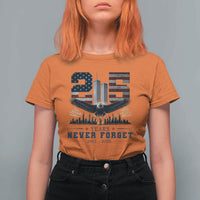 Patriotic Soaring Bald Eagle 9 11 Memorial 25th Anniversary T Shirt For Women 25 Years 2021 2026 Never Forget