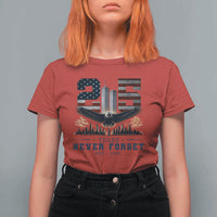 Patriotic Soaring Bald Eagle 9 11 Memorial 25th Anniversary T Shirt For Women 25 Years 2021 2026 Never Forget