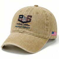 Patriotic Soaring Bald Eagle 9 11 Memorial 25th Anniversary Washed Cotton Baseball Cap 25 Years 2021 2026 Never Forget