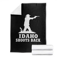 Idaho Shoots Back Cowboy Gunslinger Silhouette Patriotic Graphic Throw Blanket