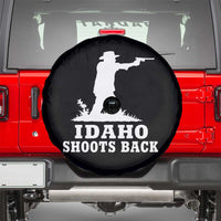 Idaho Shoots Back Cowboy Gunslinger Silhouette Patriotic Graphic Spare Tire Cover