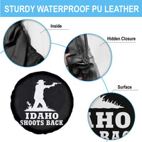 Idaho Shoots Back Cowboy Gunslinger Silhouette Patriotic Graphic Spare Tire Cover