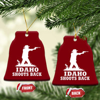 Idaho Shoots Back Cowboy Gunslinger Silhouette Patriotic Graphic Ceramic Ornament