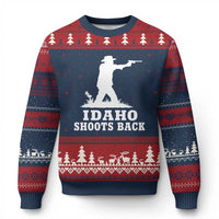 Idaho Shoots Back Cowboy Gunslinger Silhouette Patriotic Graphic Ugly Christmas Sweater