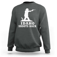 Idaho Shoots Back Cowboy Gunslinger Silhouette Patriotic Graphic Sweatshirt