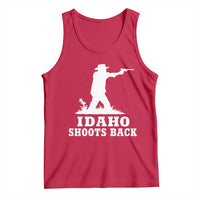 Idaho Shoots Back Cowboy Gunslinger Silhouette Patriotic Graphic Tank Top