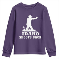 Idaho Shoots Back Cowboy Gunslinger Silhouette Patriotic Graphic Youth Sweatshirt