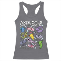 Kawaii Axolotl Racerback Tank Top Axolotls of the World Animals Aquarium Species