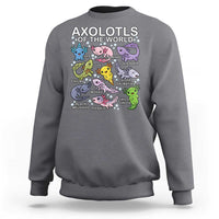 Kawaii Axolotl Sweatshirt Axolotls of the World Animals Aquarium Species - Wonder Print Shop