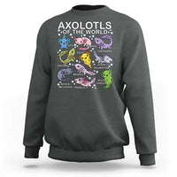 Kawaii Axolotl Sweatshirt Axolotls of the World Animals Aquarium Species - Wonder Print Shop
