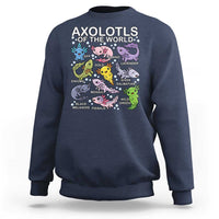 Kawaii Axolotl Sweatshirt Axolotls of the World Animals Aquarium Species - Wonder Print Shop