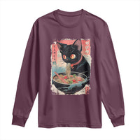 Japanese Inspo Ramen Cat Graphic Long Sleeve Shirt Anime Manga Kawaii Otaku Urban Streetwear - Wonder Print Shop