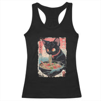 Japanese Inspo Ramen Cat Graphic Racerback Tank Top Anime Manga Kawaii Otaku Urban Streetwear - Wonder Print Shop