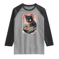 Japanese Inspo Ramen Cat Graphic Raglan Shirt Anime Manga Kawaii Otaku Urban Streetwear - Wonder Print Shop
