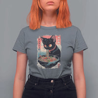 Japanese Inspo Ramen Cat Graphic T Shirt For Women Anime Manga Kawaii Otaku Urban Streetwear - Wonder Print Shop